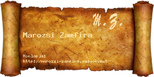 Marozsi Zamfira névjegykártya